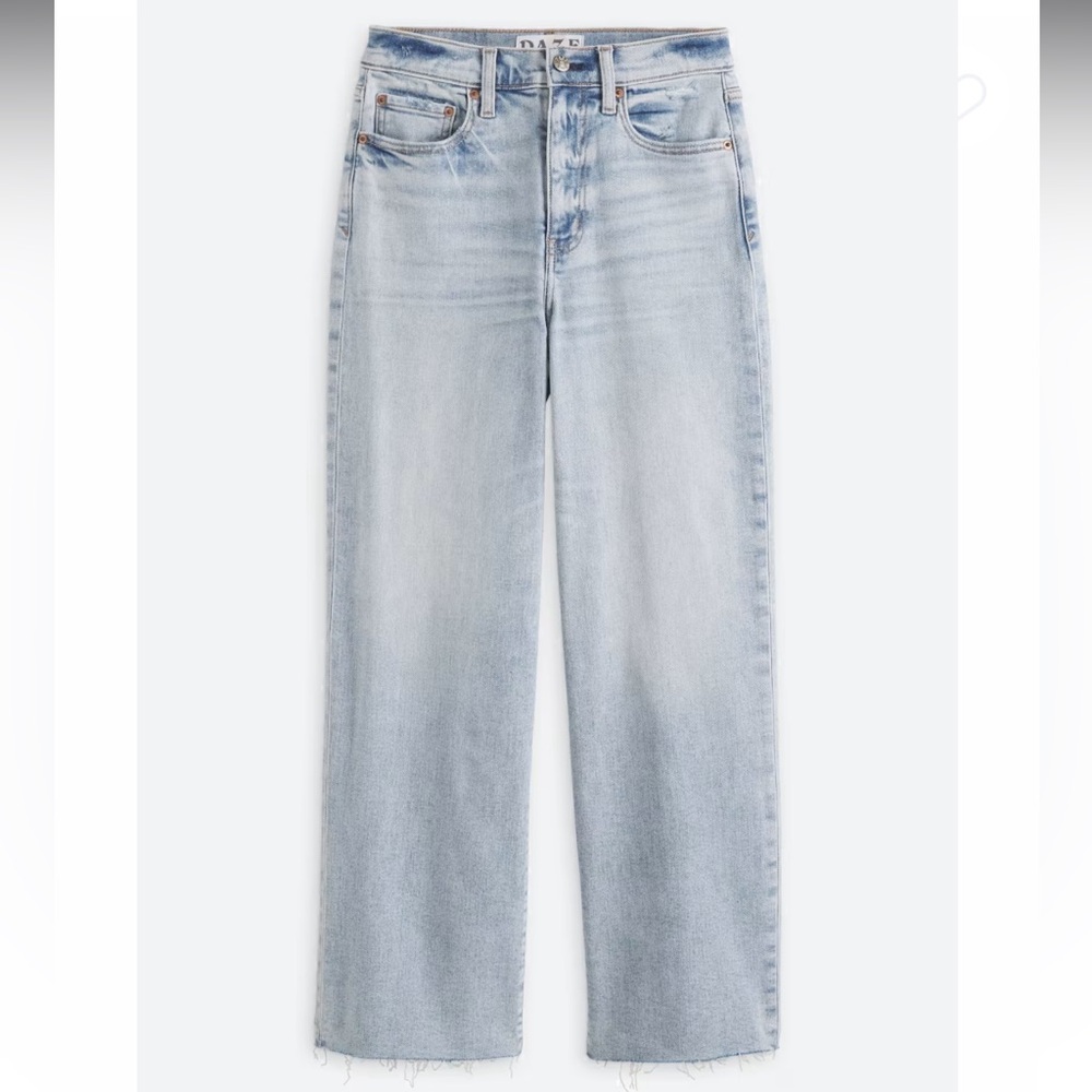 Light Wash Wide Leg Ankle Jeans Petite 6P